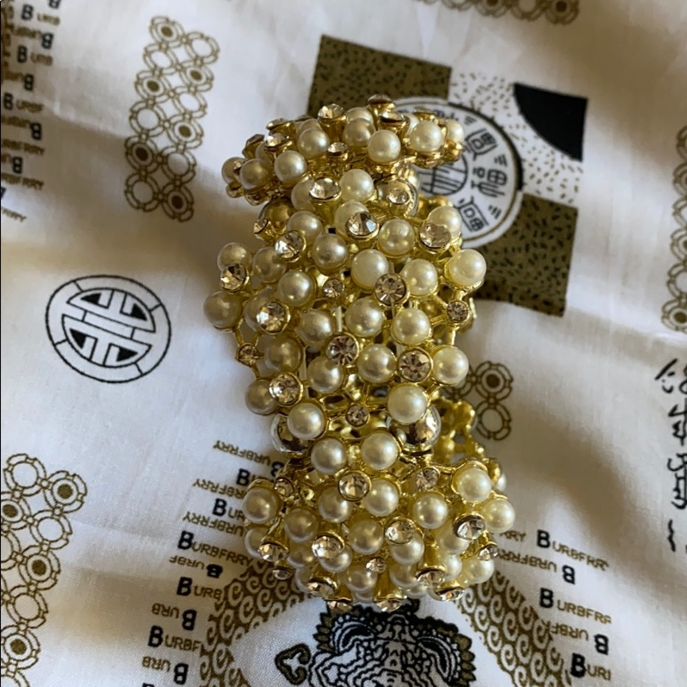 Gold and white bracelet